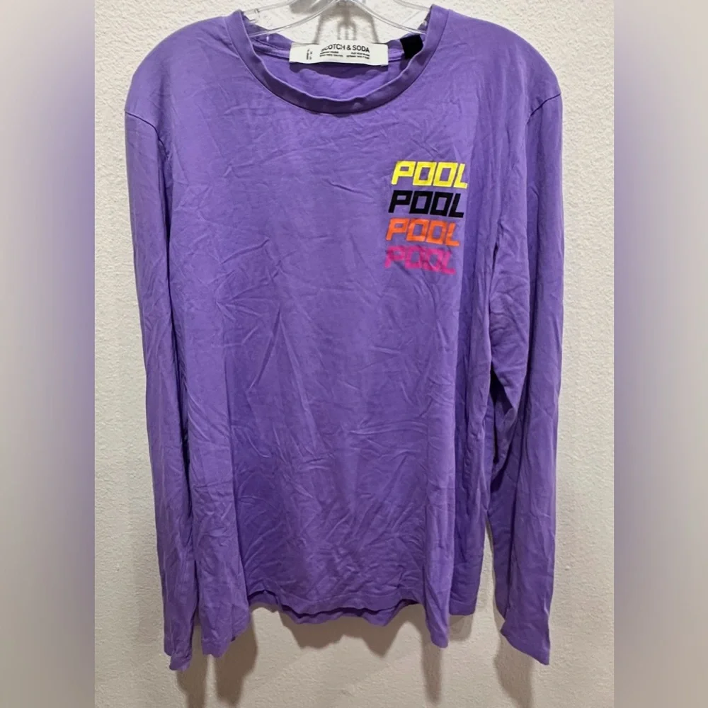 Scotch &‎ Soda men’s “Pool” Purple Graphic Tee XL